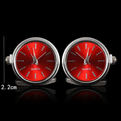 Cufflinks|Silver & Red