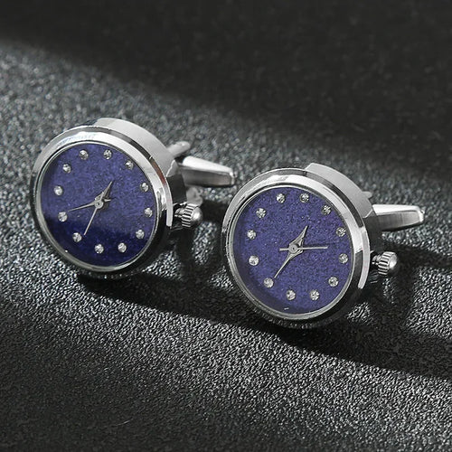Cufflinks|Silver & Blue