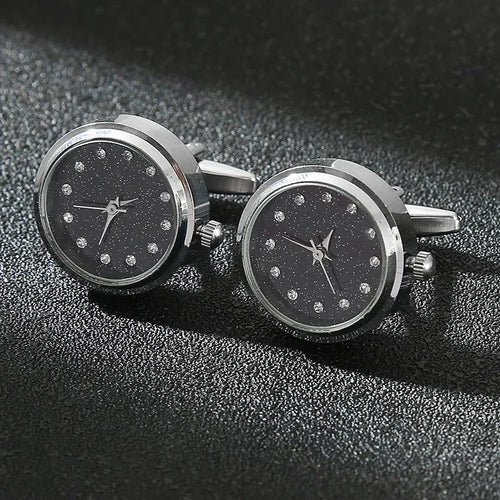 Cufflinks|Silver & Black