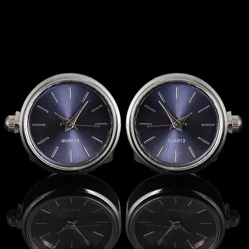 Cufflinks|Silver & Blue