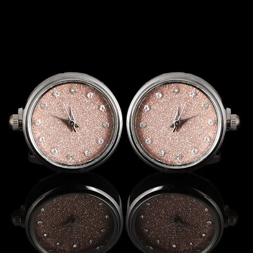 Cufflinks|Silver Pink Quazar