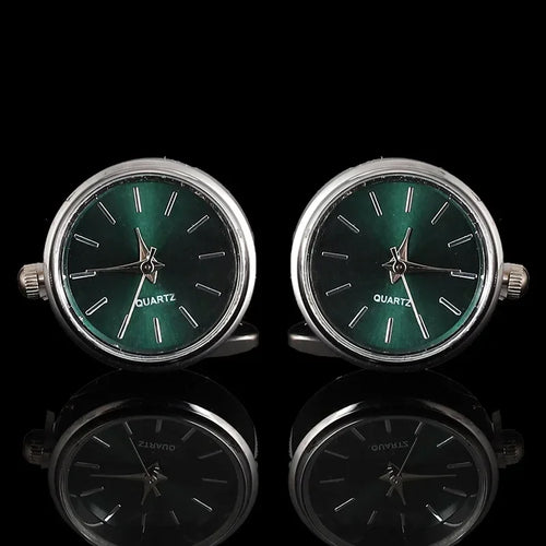 Cufflinks|Silver & Green