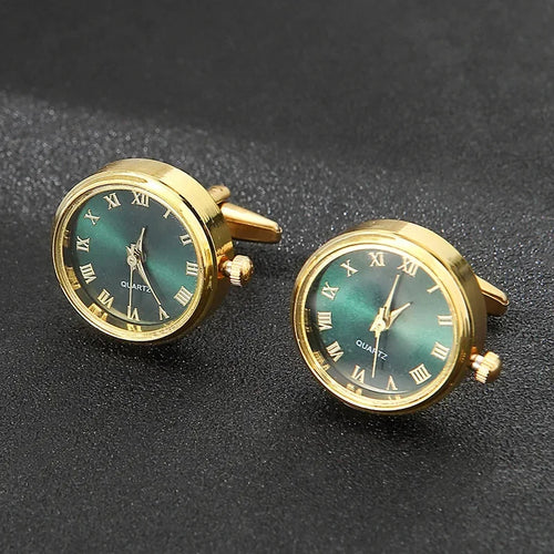 Cufflinks|Gold & Green