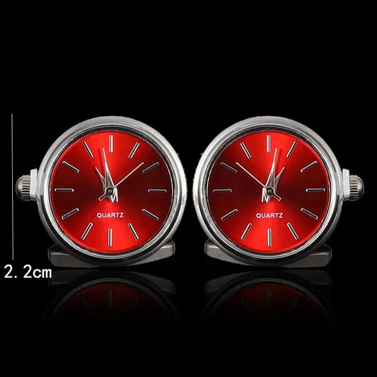 Cufflinks|Silver & Red