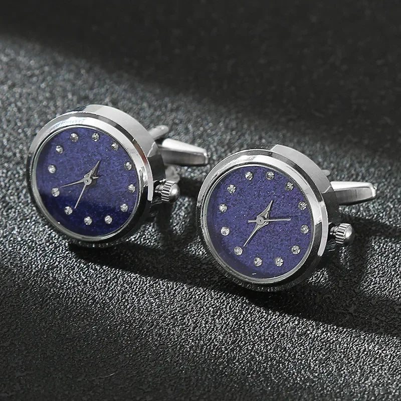 Cufflinks|Silver & Blue