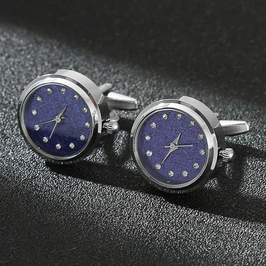 Cufflinks|Silver & Blue