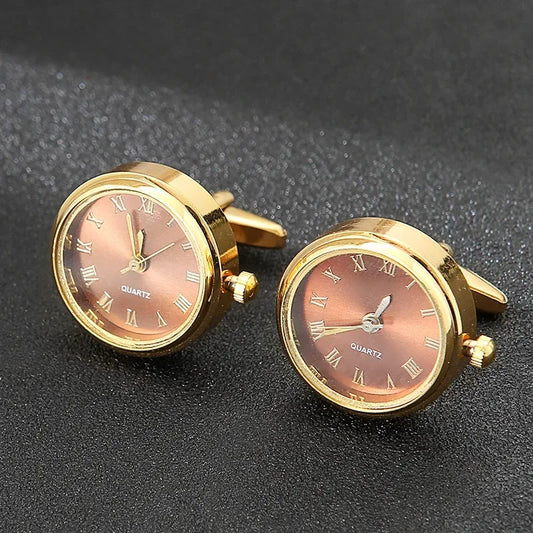 Cufflinks|Gold & Brown