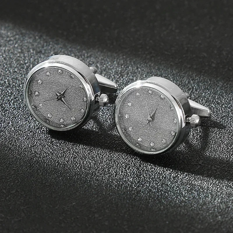 Cufflinks|Silver & white