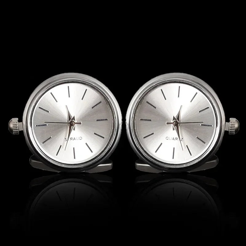 Cufflinks|Silver & White