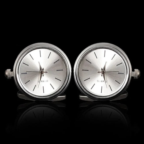Cufflinks|Silver & White