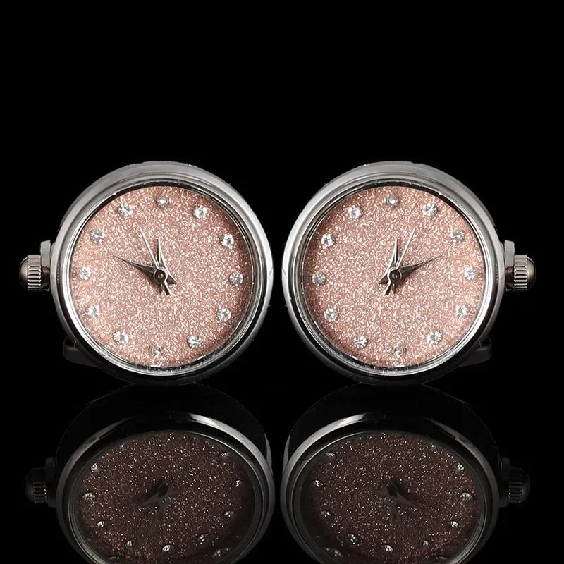 Cufflinks|Silver Pink Quazar