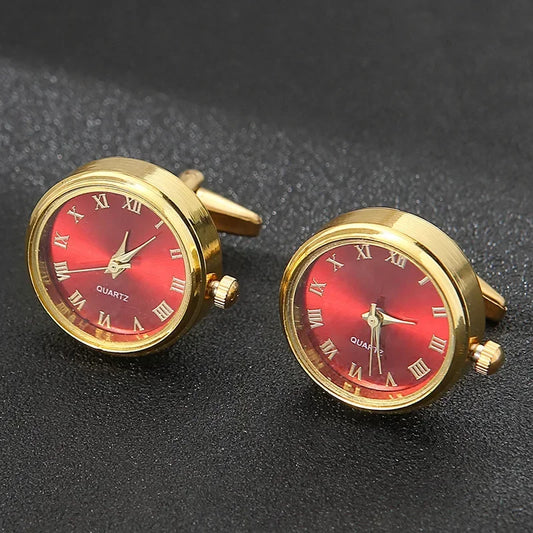 Cufflinks|Gold & Red
