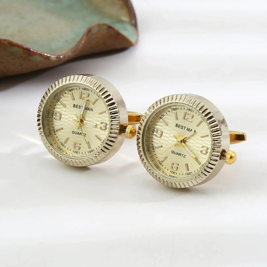 Cufflinks|Gold & White