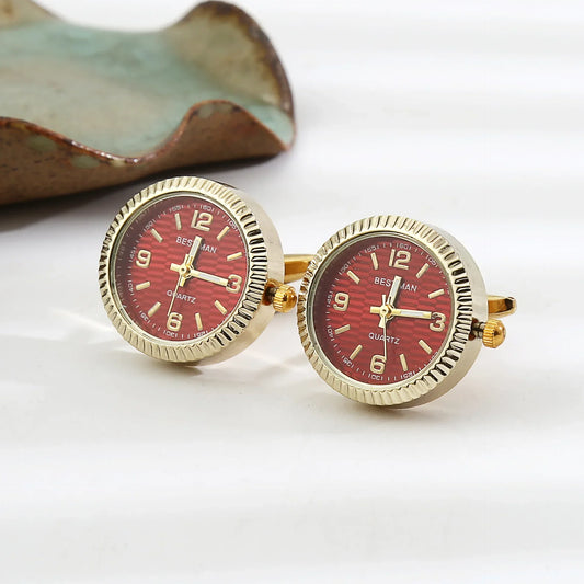 Cufflinks|Gold & Red