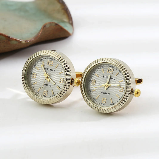 Cufflinks|Gold & White line